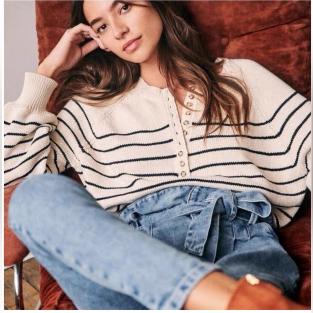 Sezane Leontine Sweater Size M, Ecru